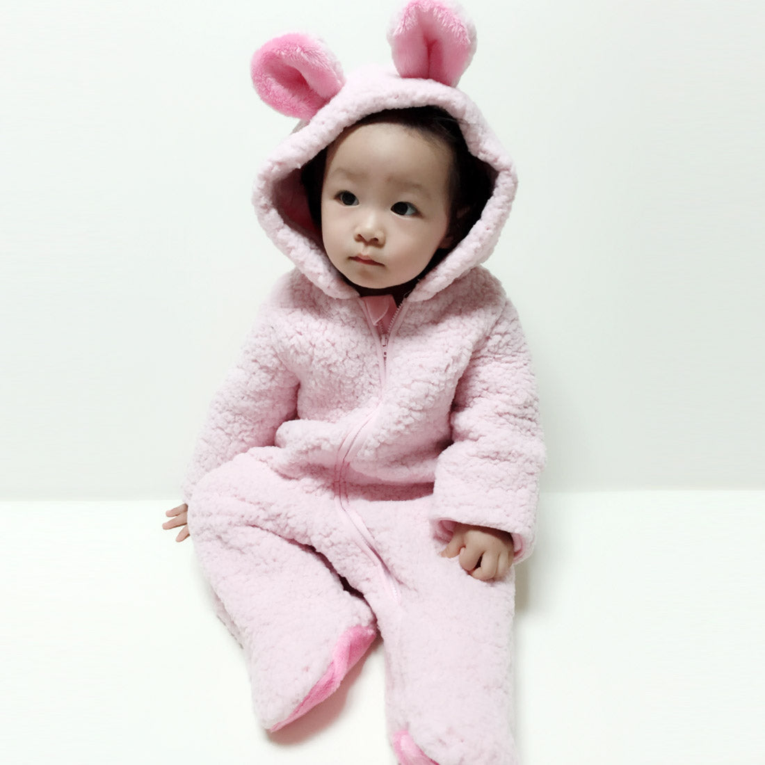 Hipzoo Plush Lamb Romper - Pink