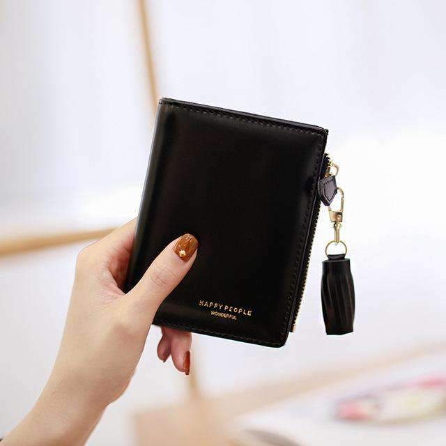 AMZER Bifold Tassel Women PU Leather Wallet Short Credit Card Holder