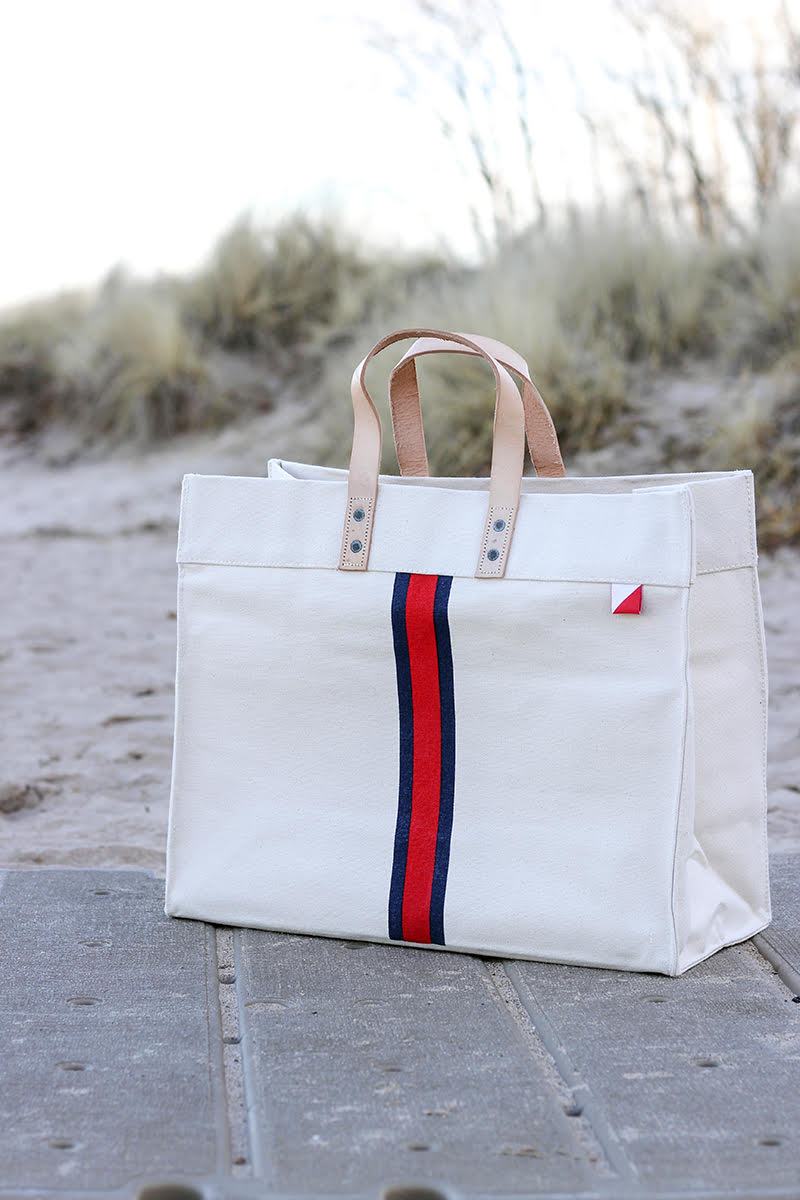 Striped Box Tote Bag