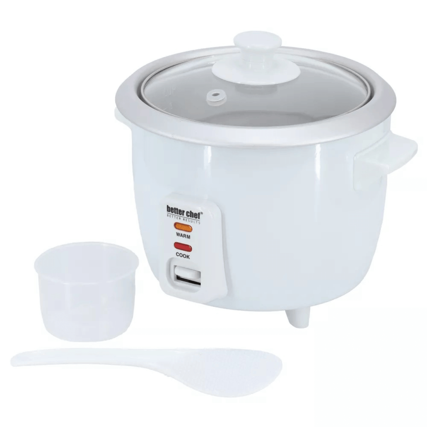 Better Chef 3 Cup - 6 Cups Cooked - Rice Cooker with Measuring Cup and