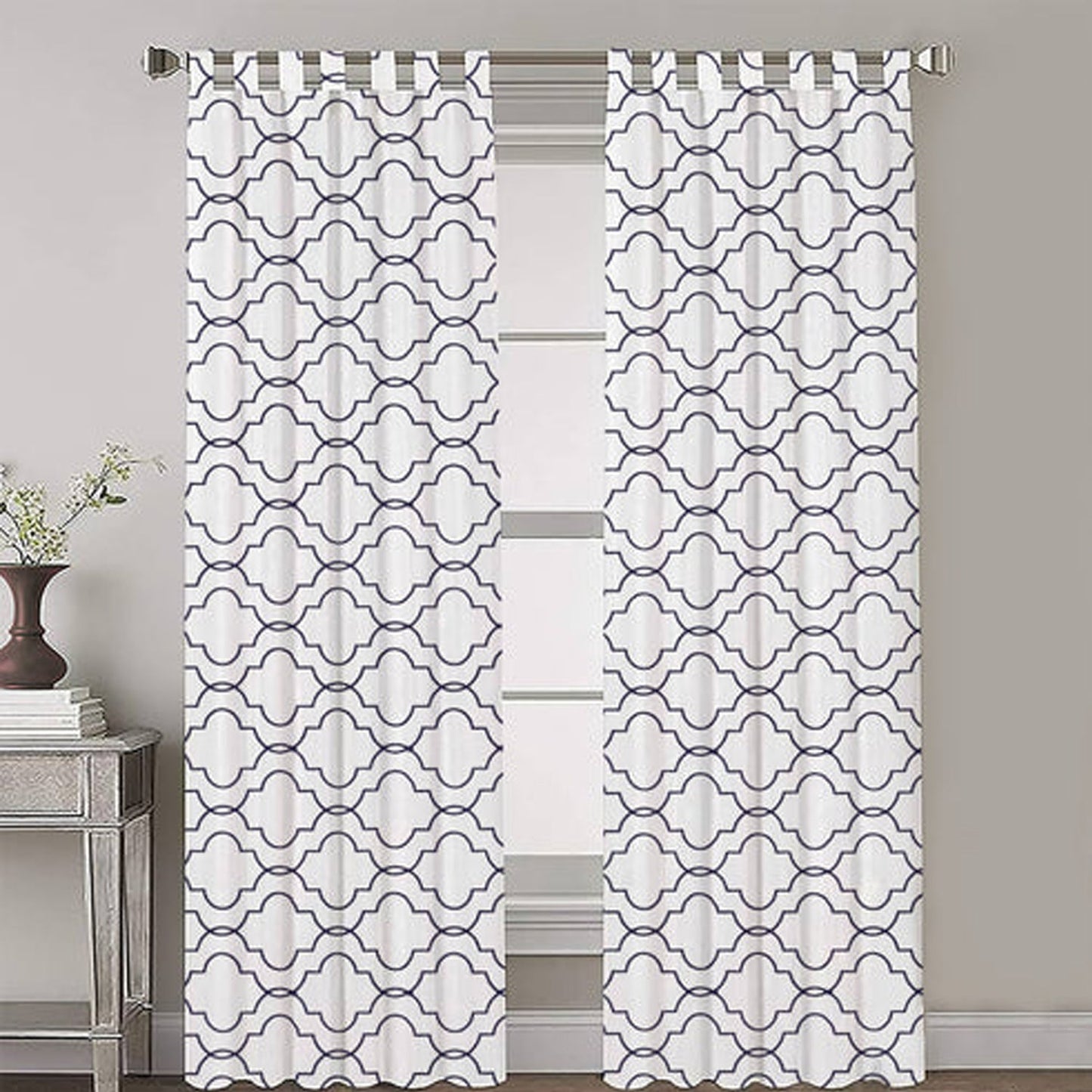 Celestia - Set of 2 Panels Crewel Embroidered Curtains | Linen Cotton