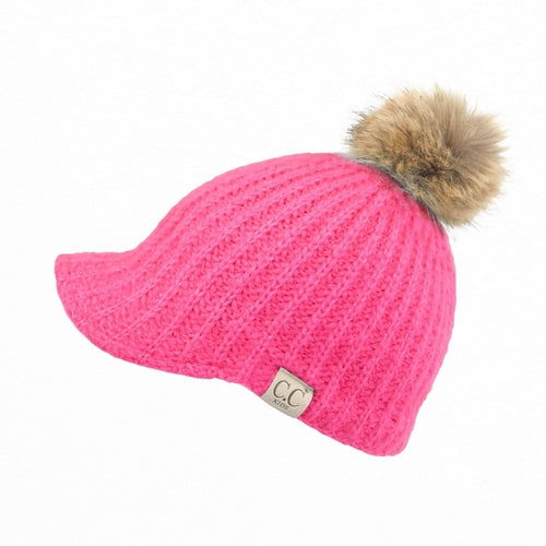 CC Kid and Adult Sizes Winter Knitted Ball Cap Beanie