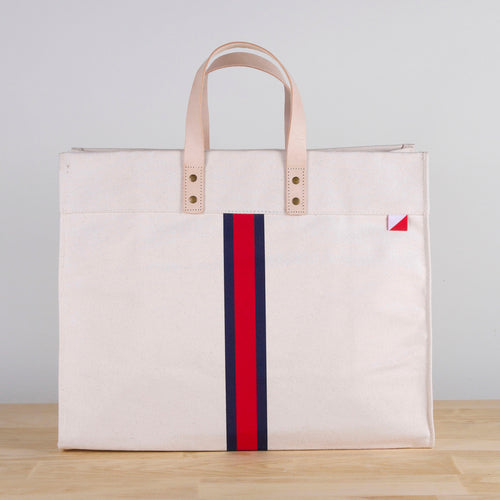 Striped Box Tote Bag