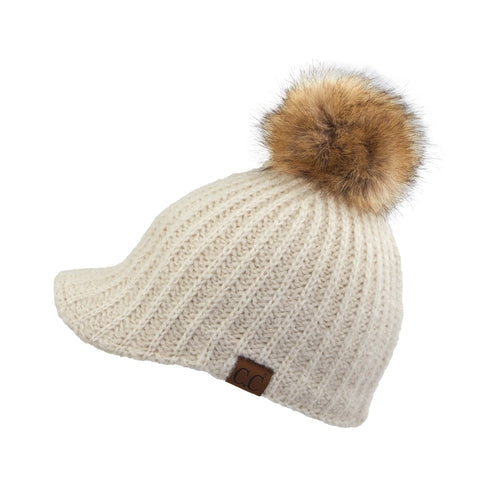 CC Kid and Adult Sizes Winter Knitted Ball Cap Beanie