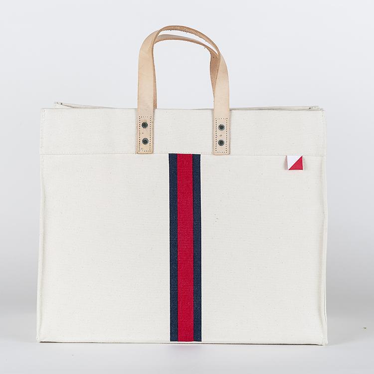 Striped Box Tote Bag