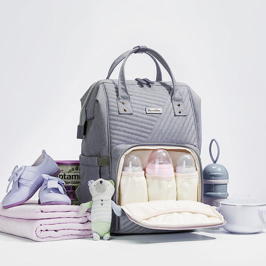 Modern Quilted Diaper Bag Backpack