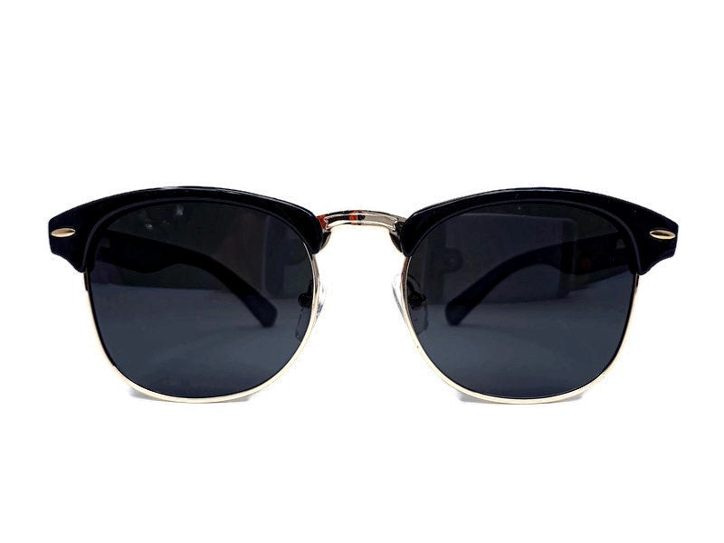 Midnight Black Bamboo Club Sunglasses, Polarized, HandCrafted