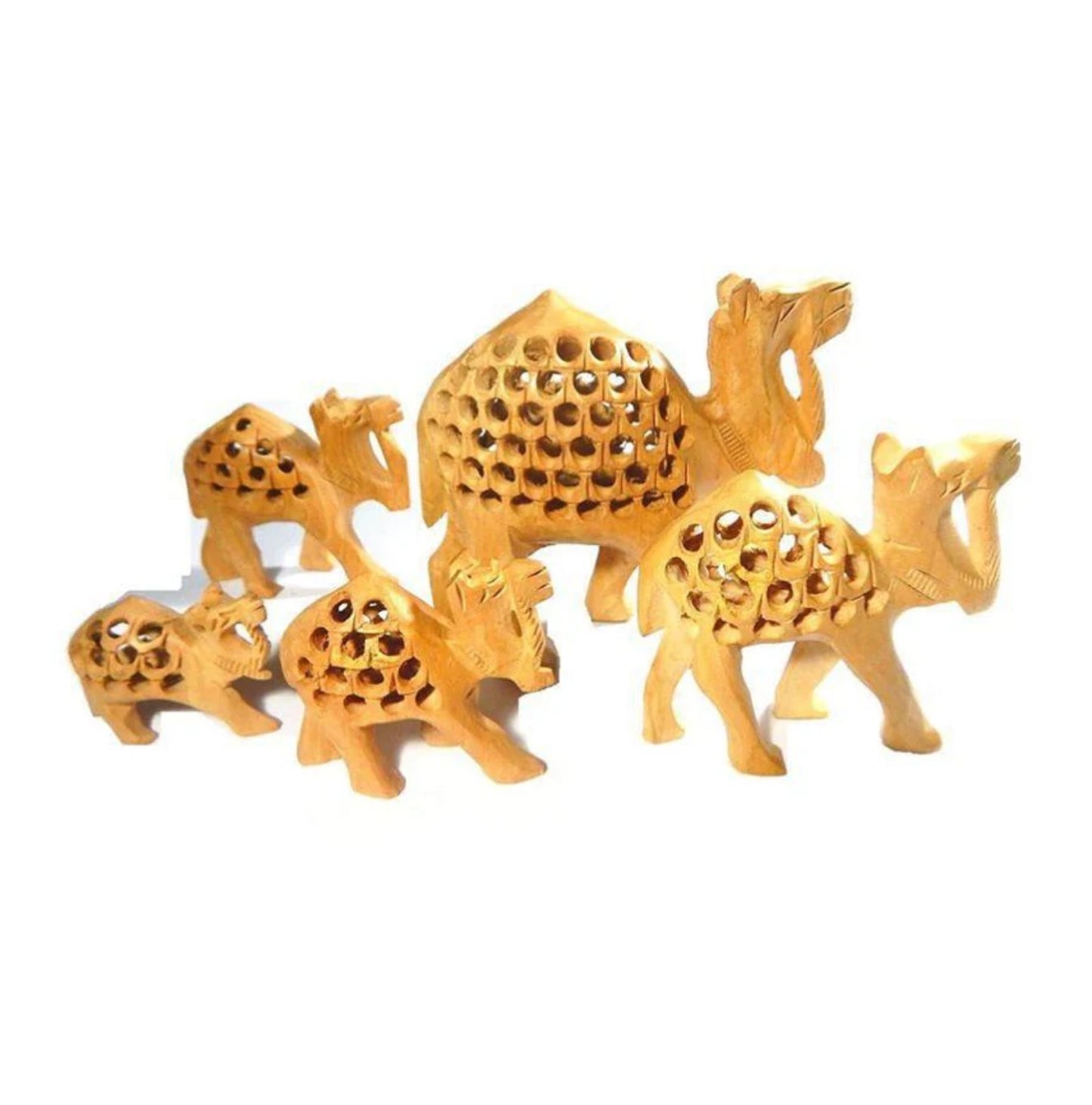 Wooden Camel set of five