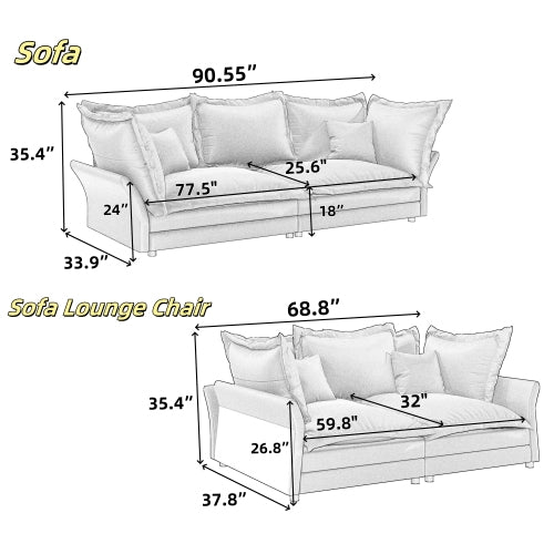 Upholstered Sofa Cloud Couch