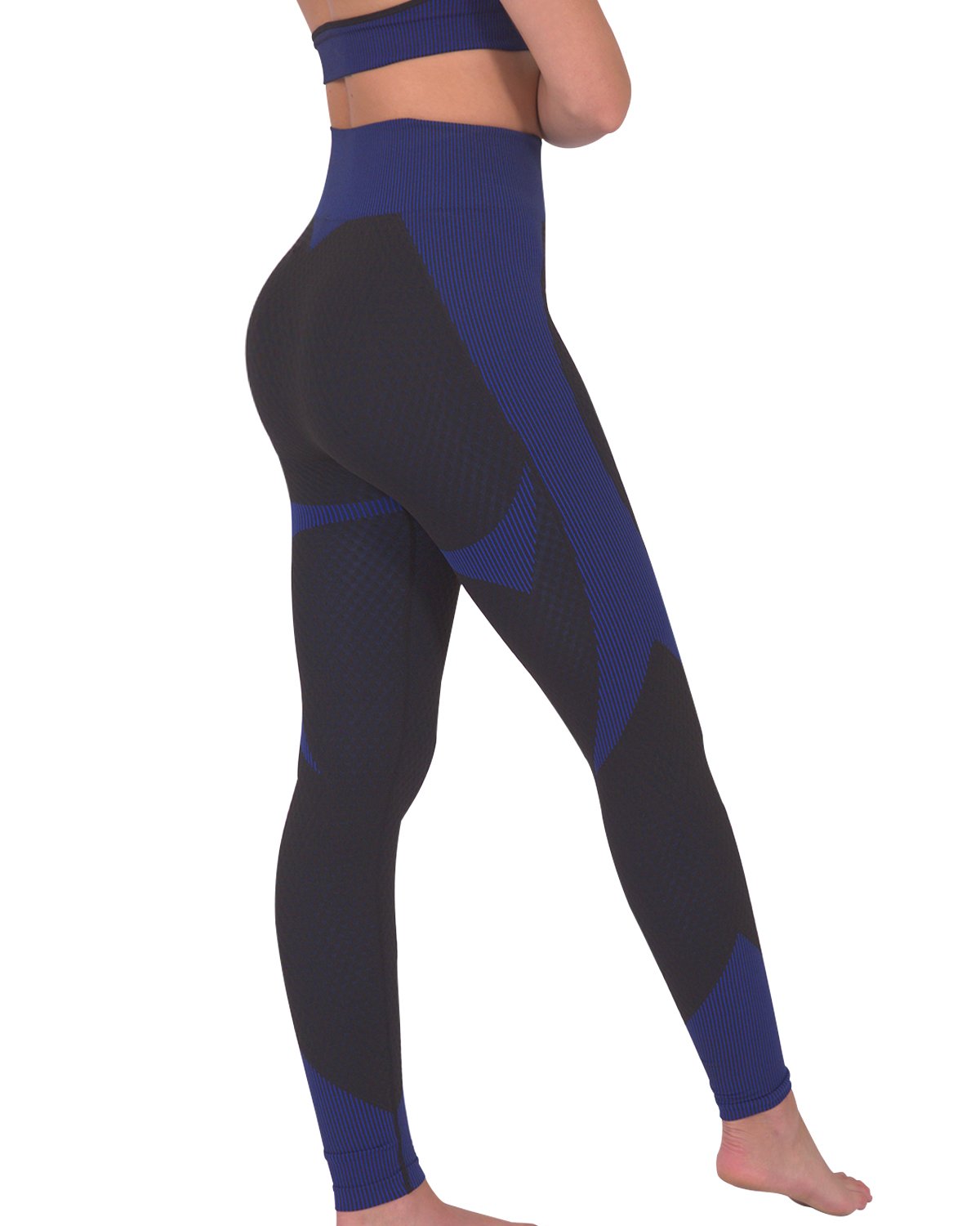 Trois Seamless Legging - Black with Navy