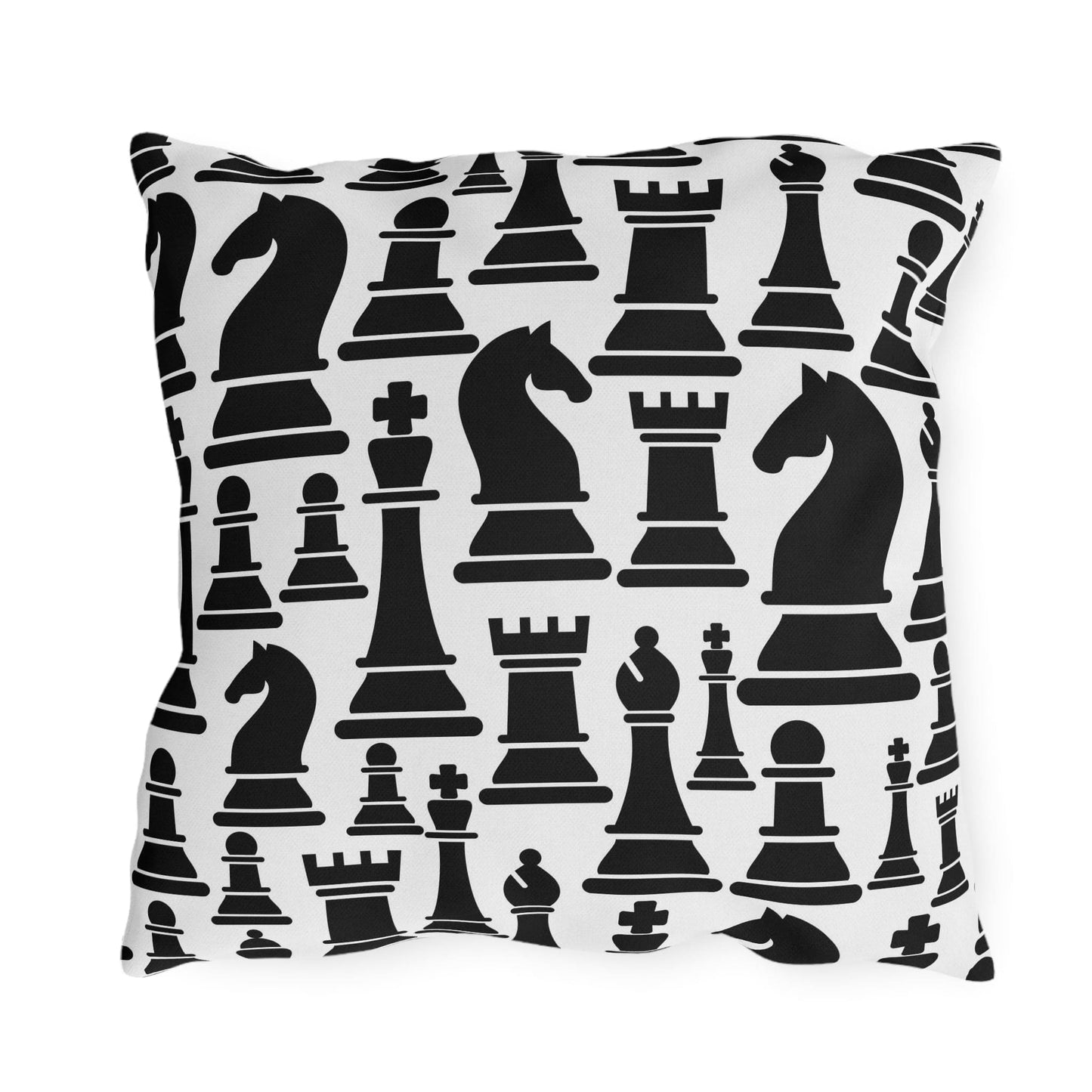 Decorative Indoor/outdoor Pillow, Black and White Chess Pattern