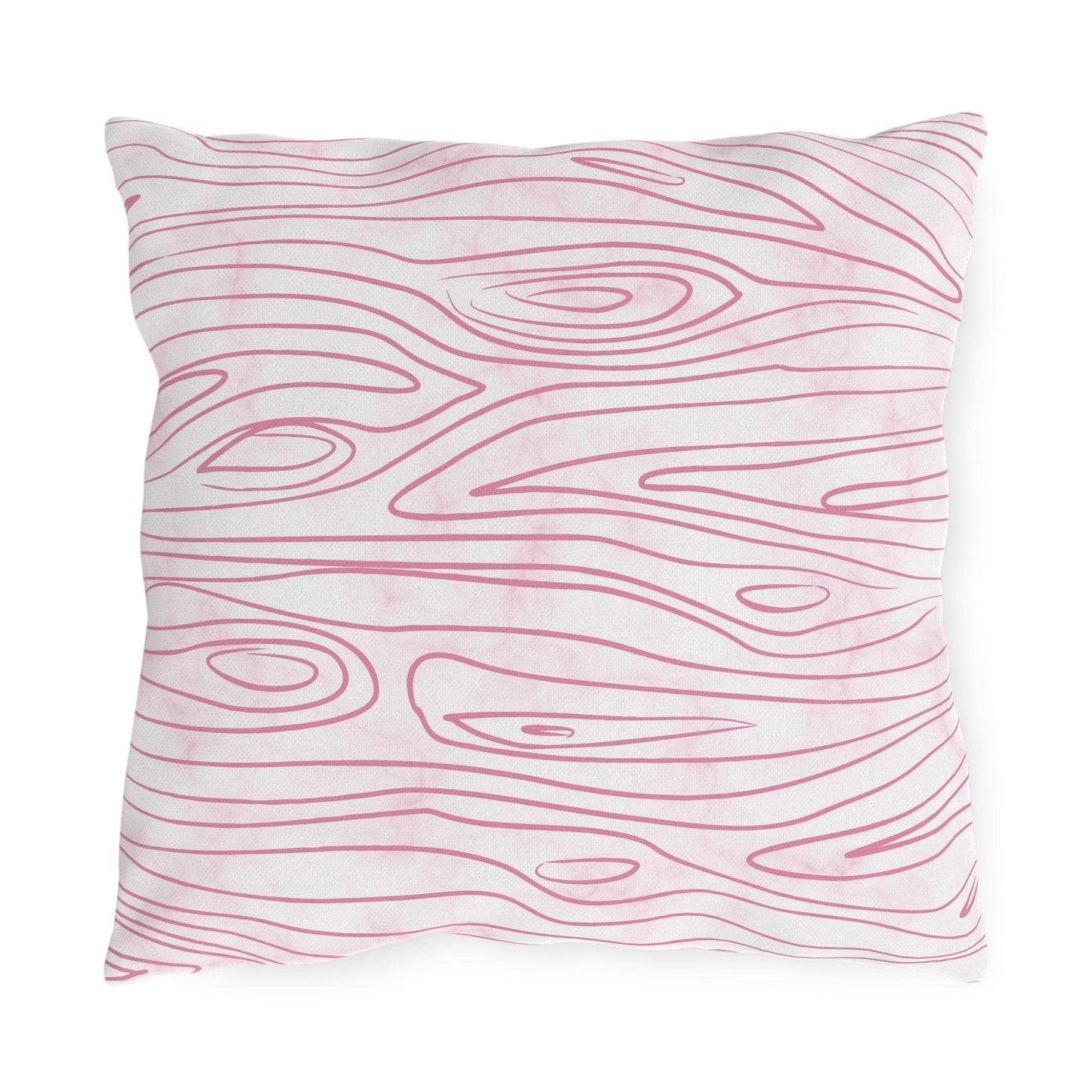 Decorative Indoor/outdoor Pillow, Pink Line Art Sketch Pattern