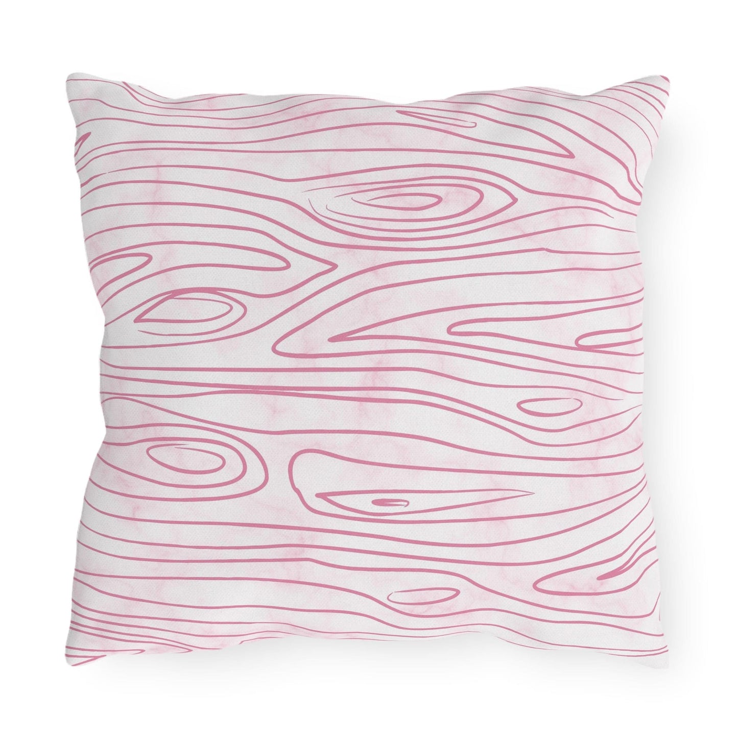 Decorative Indoor/outdoor Pillow, Pink Line Art Sketch Pattern