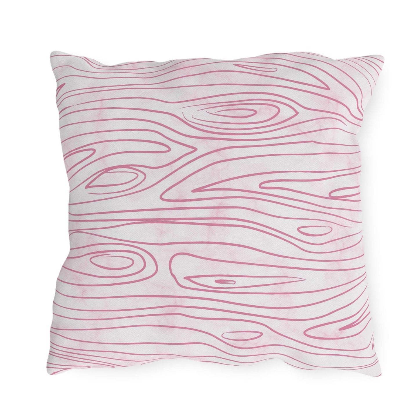 Decorative Indoor/outdoor Pillow, Pink Line Art Sketch Pattern