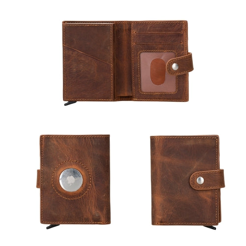 Douglas Leather Pop-Up Cardholder with Compatible Apple AirTag