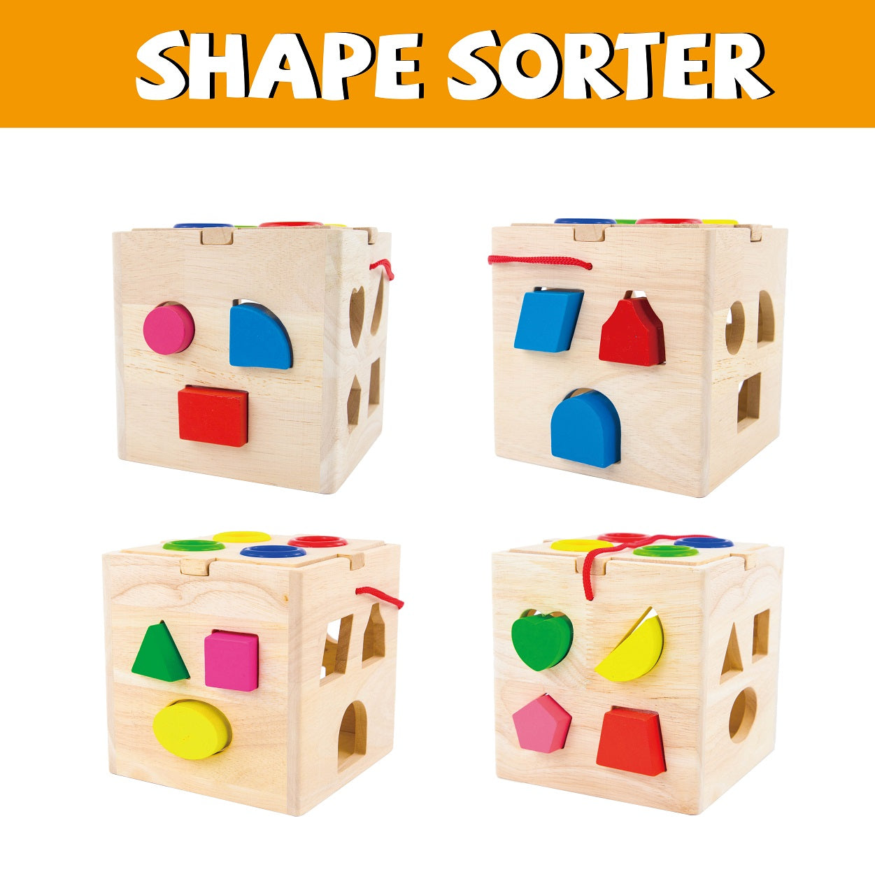 Wooden Activity Cube - Shapes and Blocks