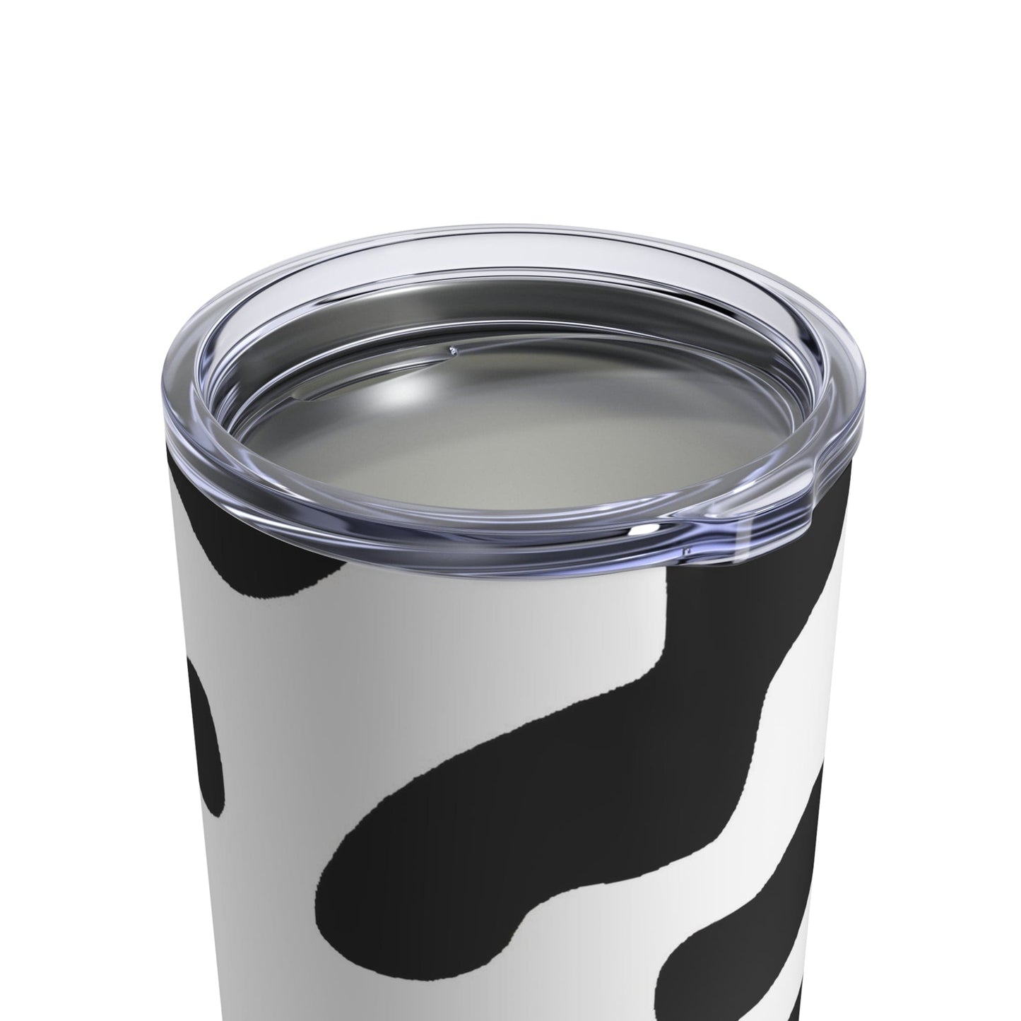 Insulated Tumbler 10oz Black and White Abstract Cow Print Pattern