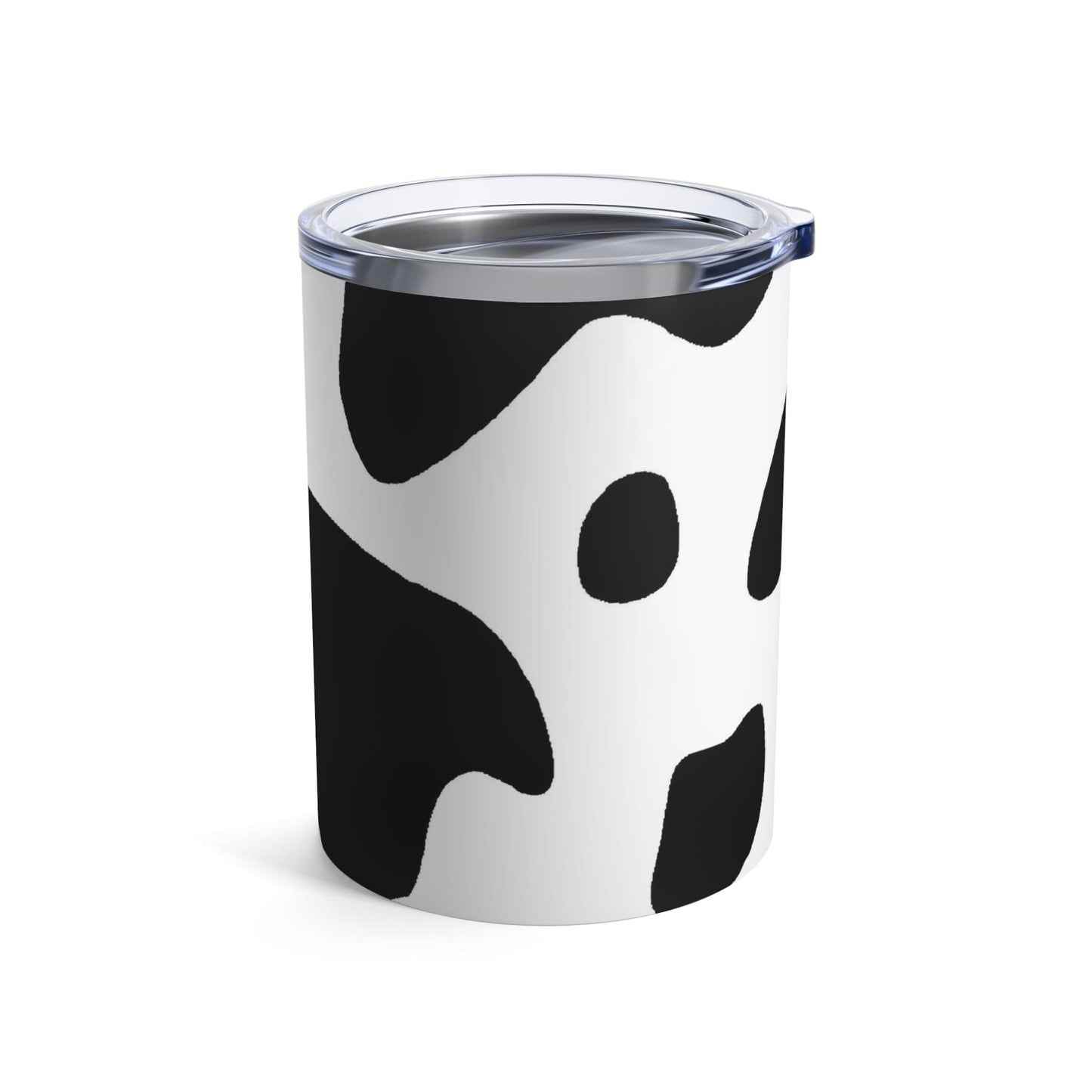 Insulated Tumbler 10oz Black and White Abstract Cow Print Pattern