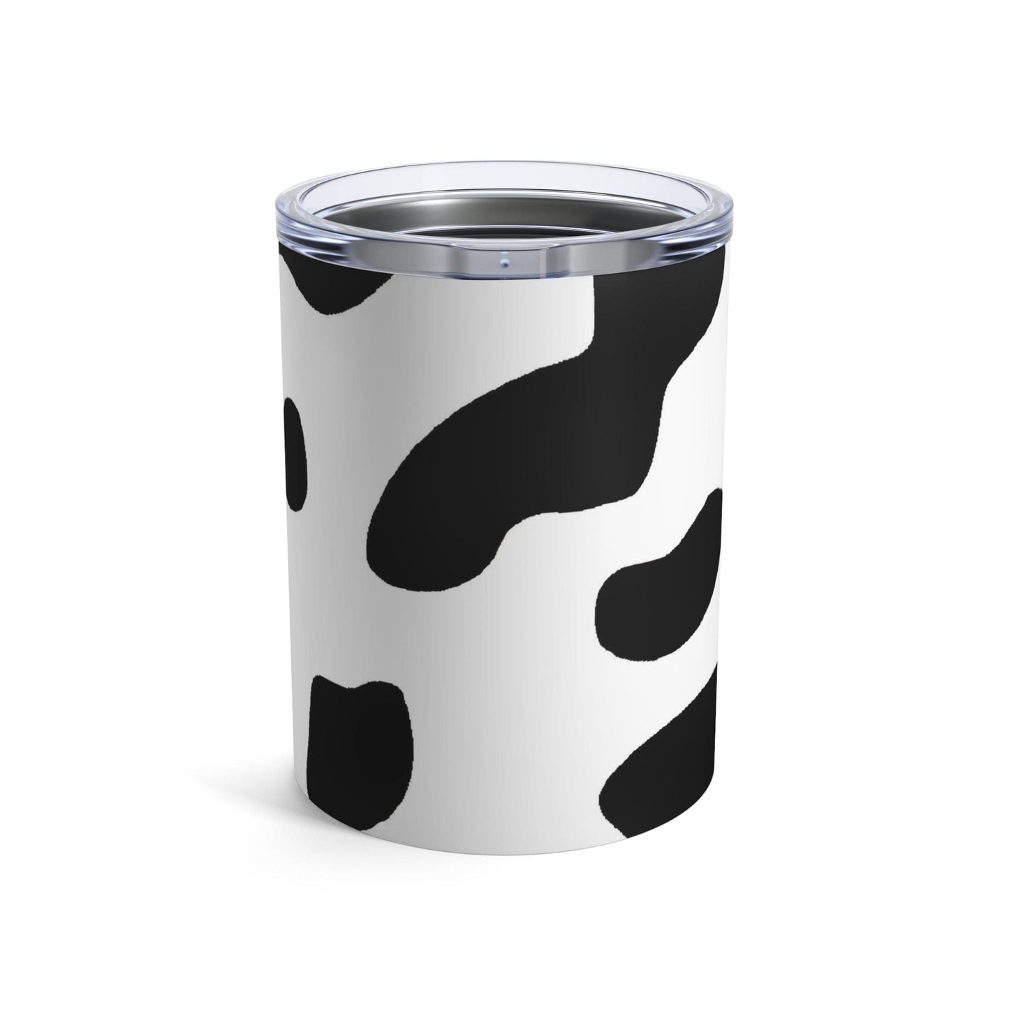 Insulated Tumbler 10oz Black and White Abstract Cow Print Pattern