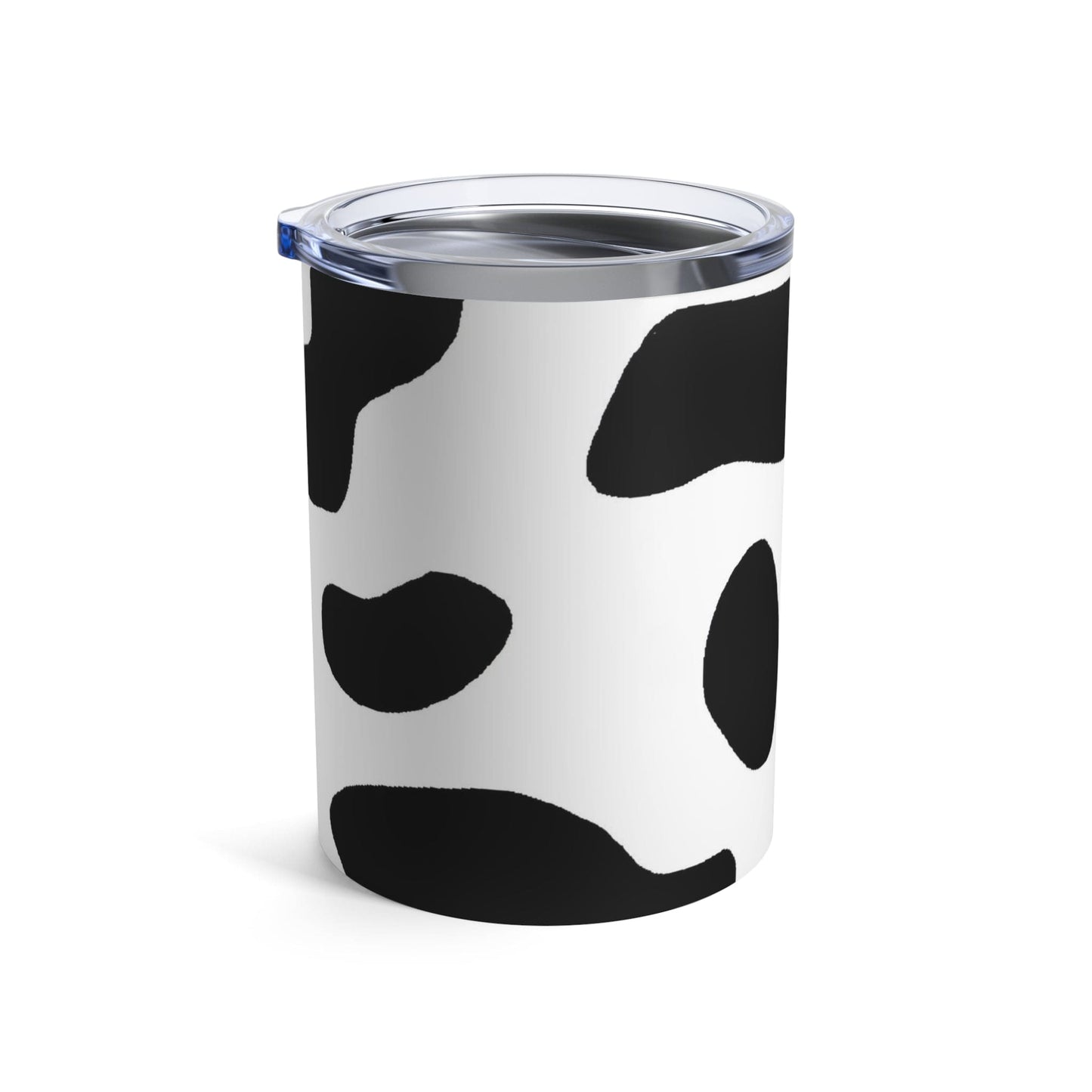 Insulated Tumbler 10oz Black and White Abstract Cow Print Pattern