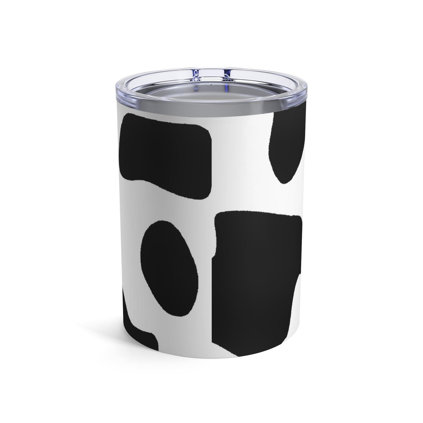 Insulated Tumbler 10oz Black and White Abstract Cow Print Pattern