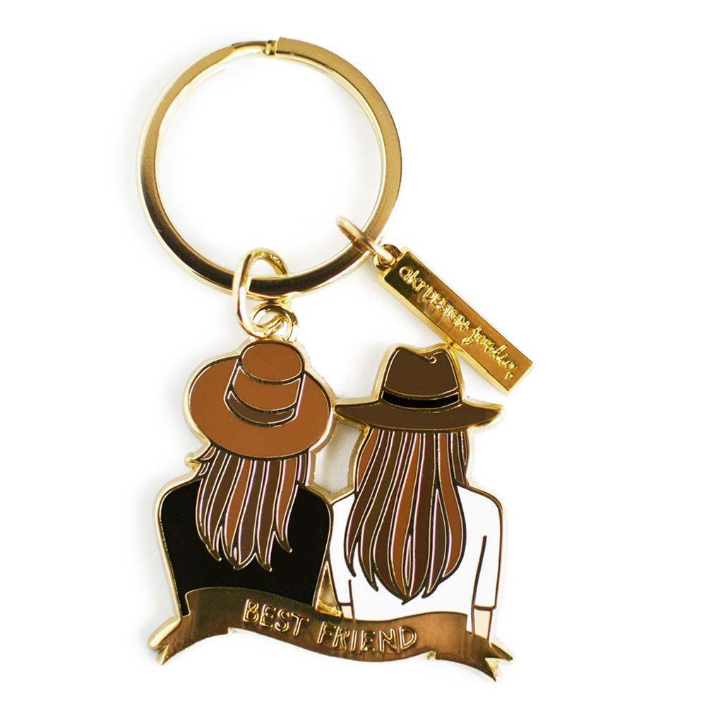 Best Friend Keychain - Brown & Brown