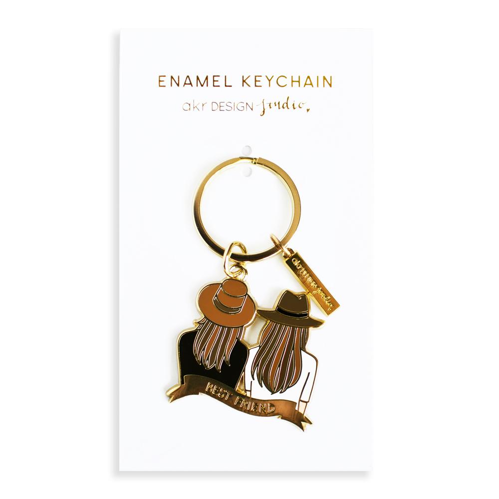 Best Friend Keychain - Brown & Brown