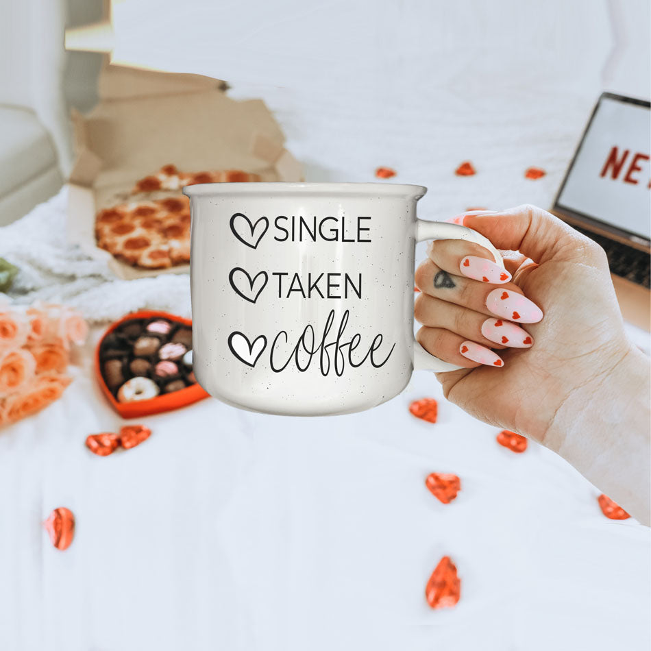 Single Taken Coffee 14.5oz Ceramic Mug for Valentines