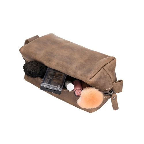 Thayne Cow Leather Makeup Bag for Women